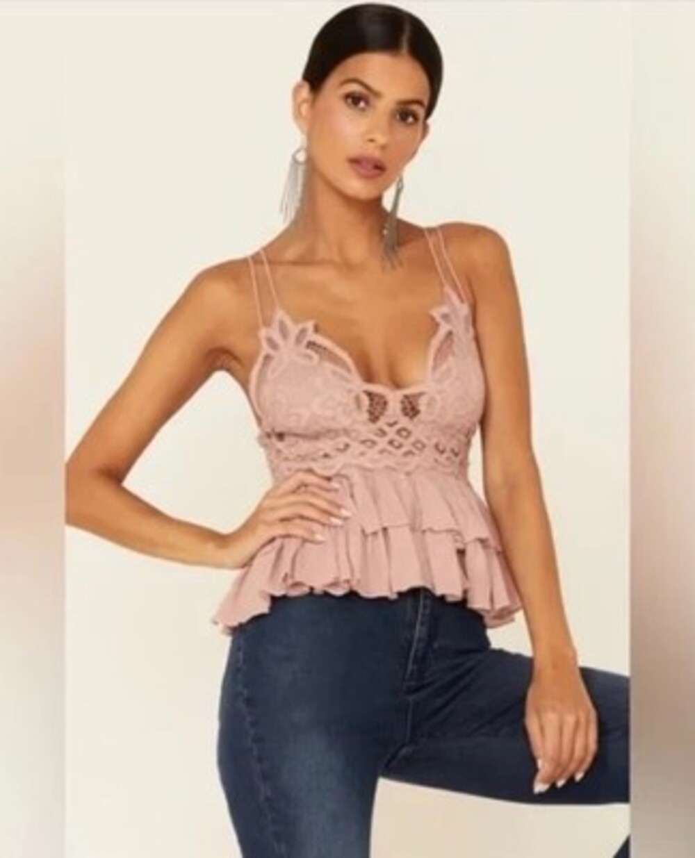 New With Tags Free People Adella Cami Dusty Mauve Size XS